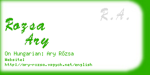 rozsa ary business card